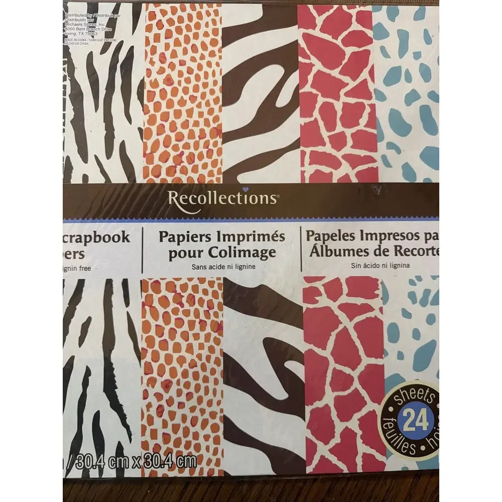 Recollections Scrapbook Paper 12 x 12 Paper Pad Lot— 48 Sheets Fall Animal Print